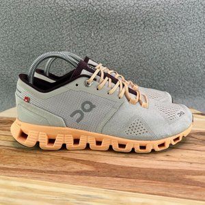 On Cloud X 2.0 Gray Orange Sneakers Running Shoes Women's Sz 8